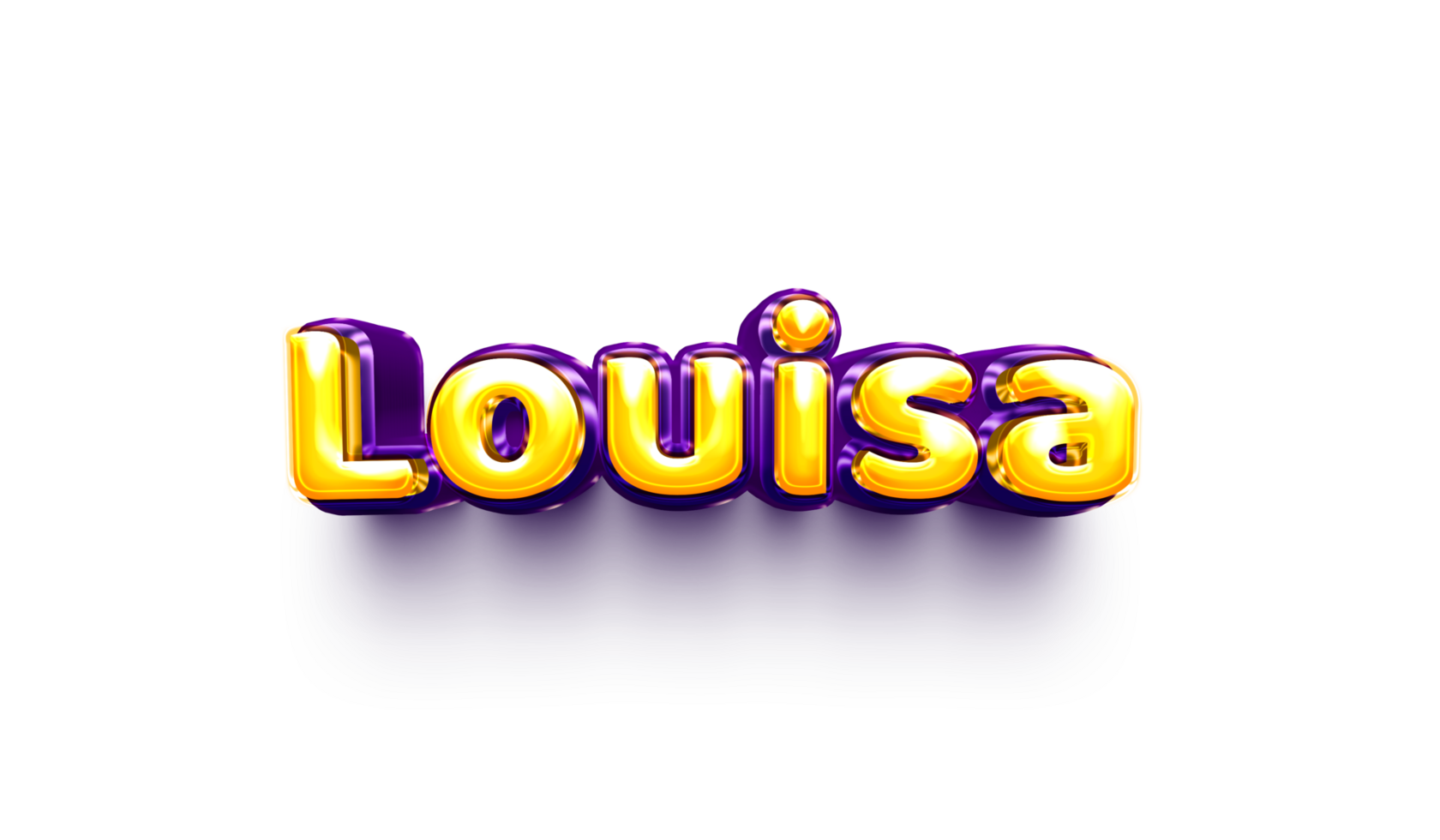 names of girls English helium balloon shiny celebration sticker 3d inflated Louisa png