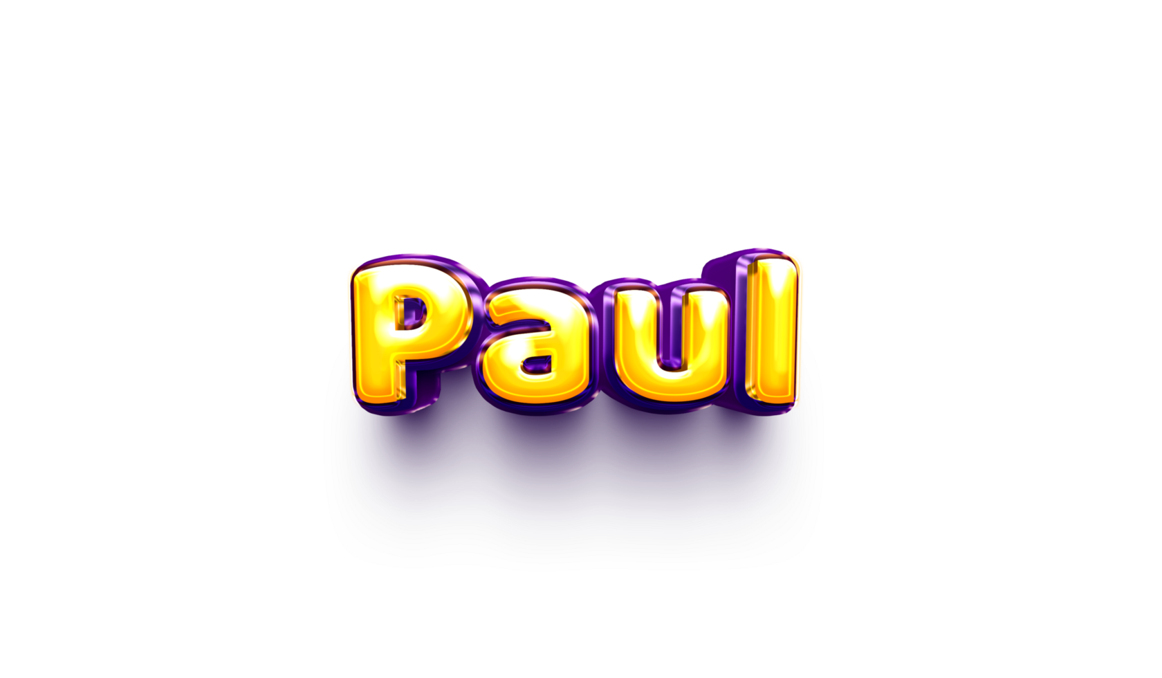 names of boy English helium balloon shiny celebration sticker 3d inflated Paul png