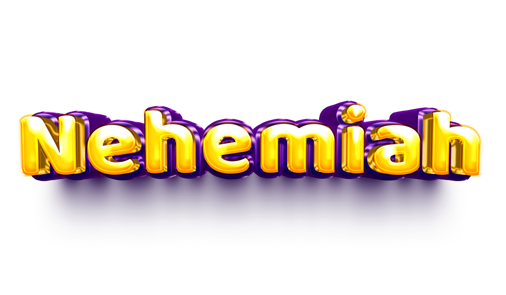 names of boy English helium balloon shiny celebration sticker 3d inflated Nehemiah png