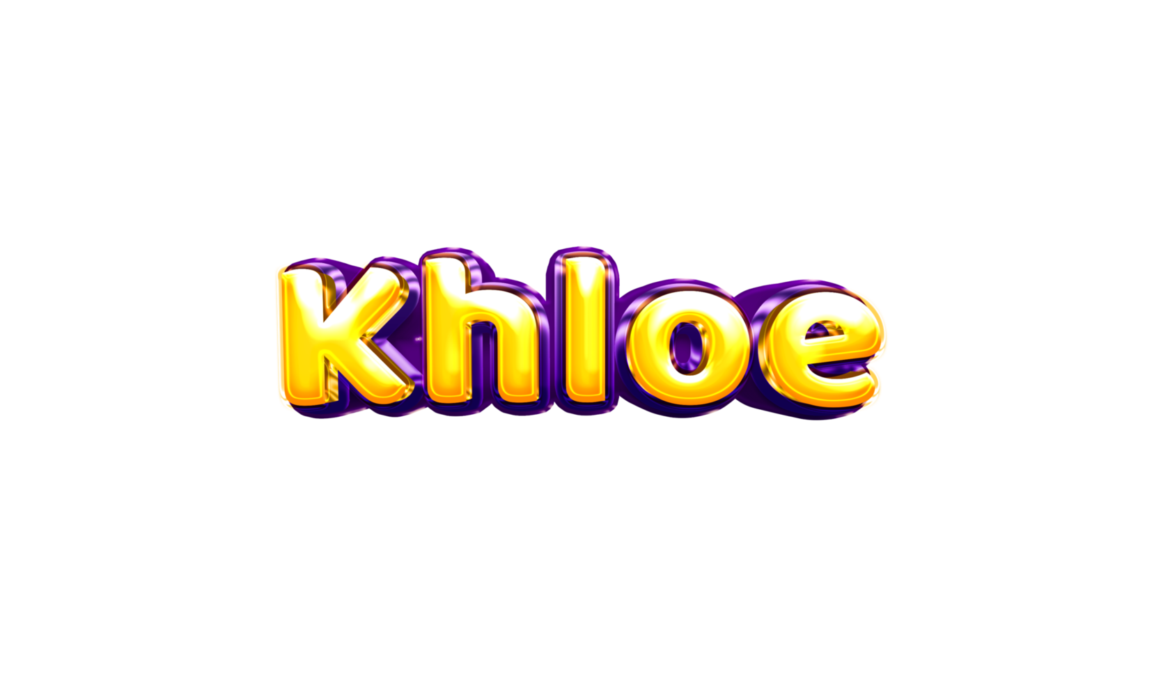 girls name sticker colorful party balloon birthday helium air shiny yellow purple cutout Khloe png