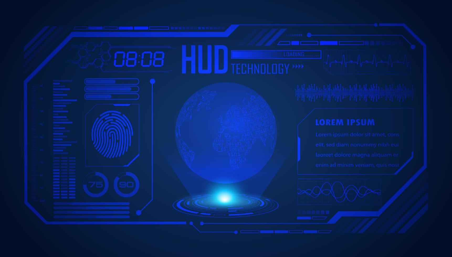 Modern HUD Technology Screen Background vector