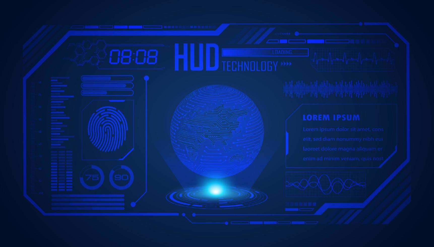 Modern HUD Technology Screen Background vector