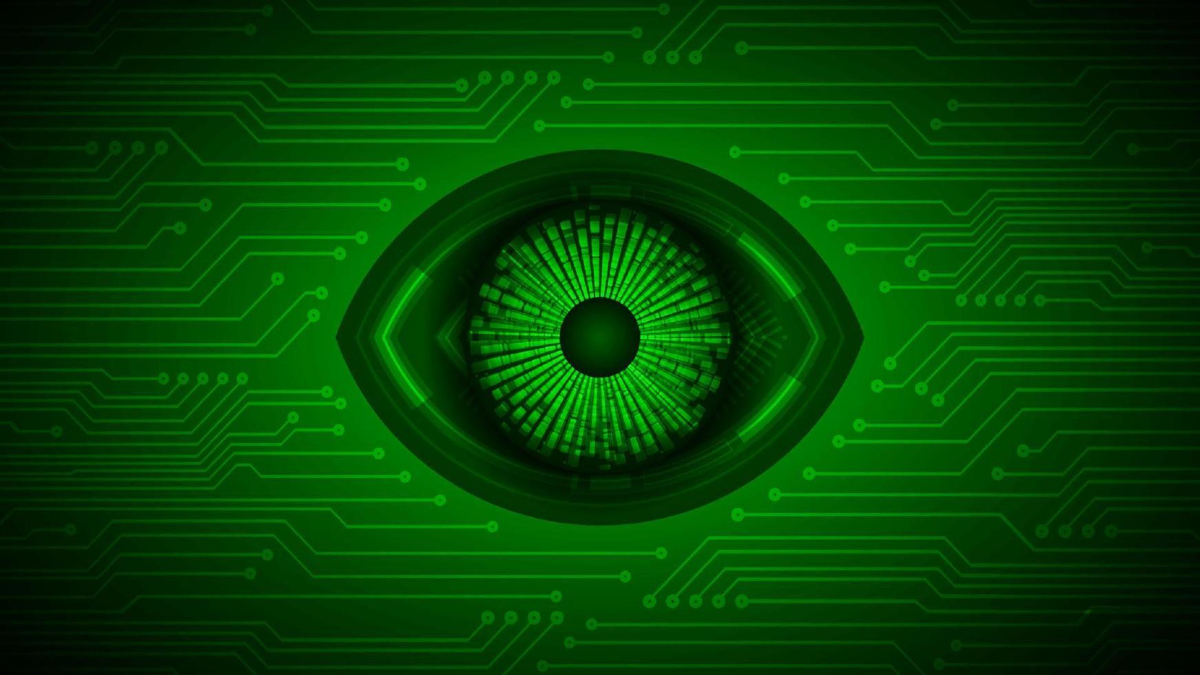 Cybersecurity Technology Background with Eye vector