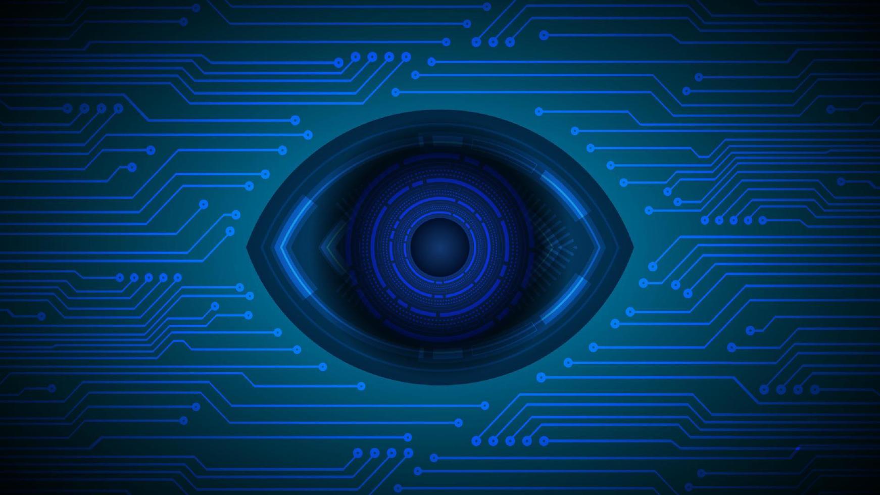 Cybersecurity Technology Background with Eye vector