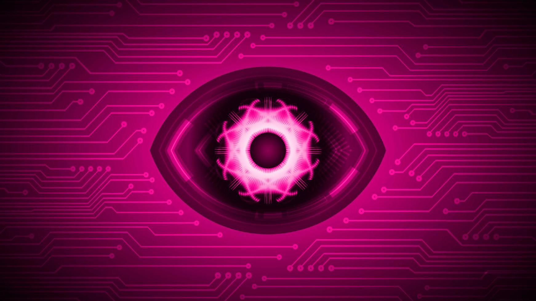 Cybersecurity Technology Background with Eye vector