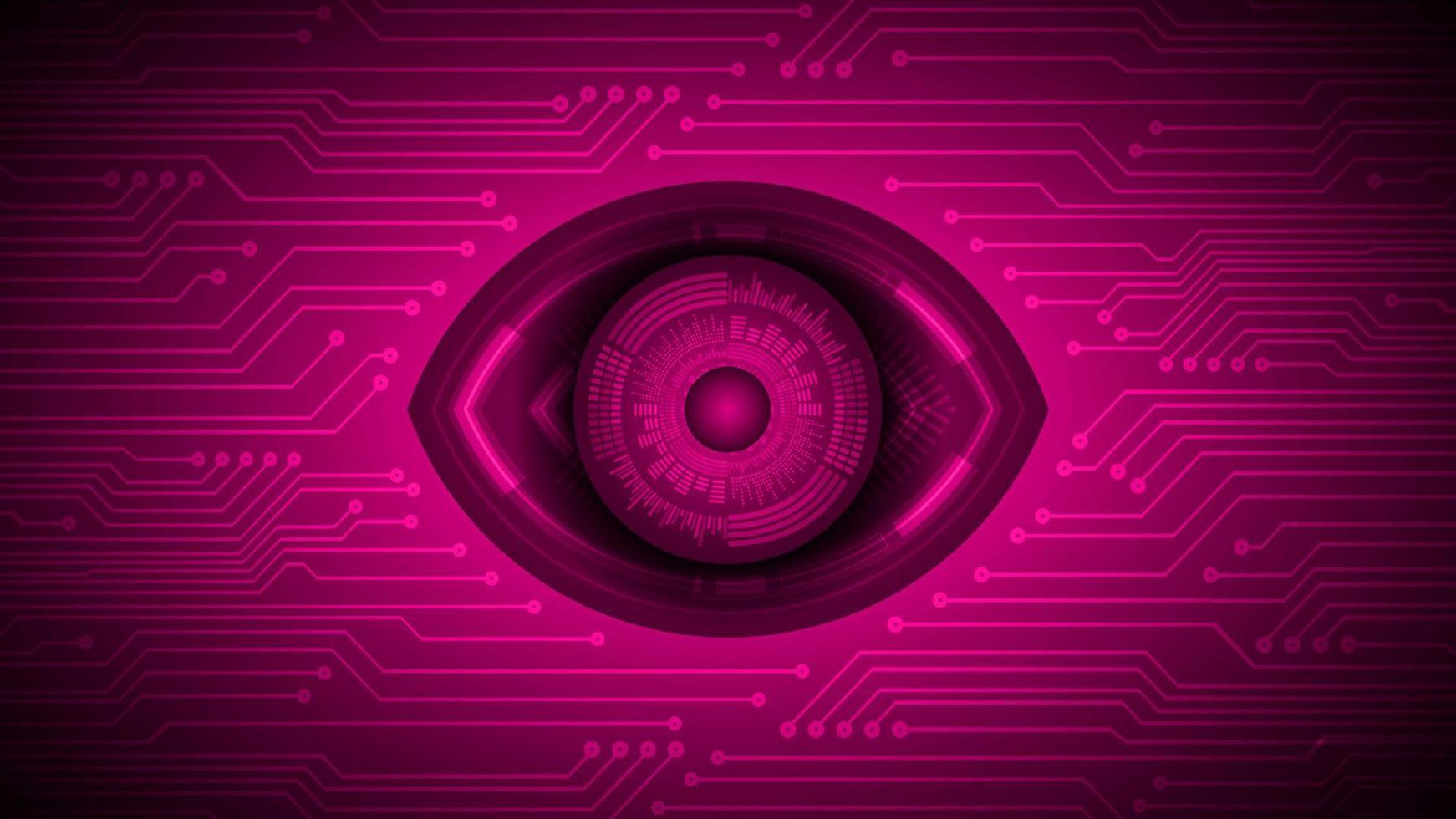 Cybersecurity Technology Background with Eye vector