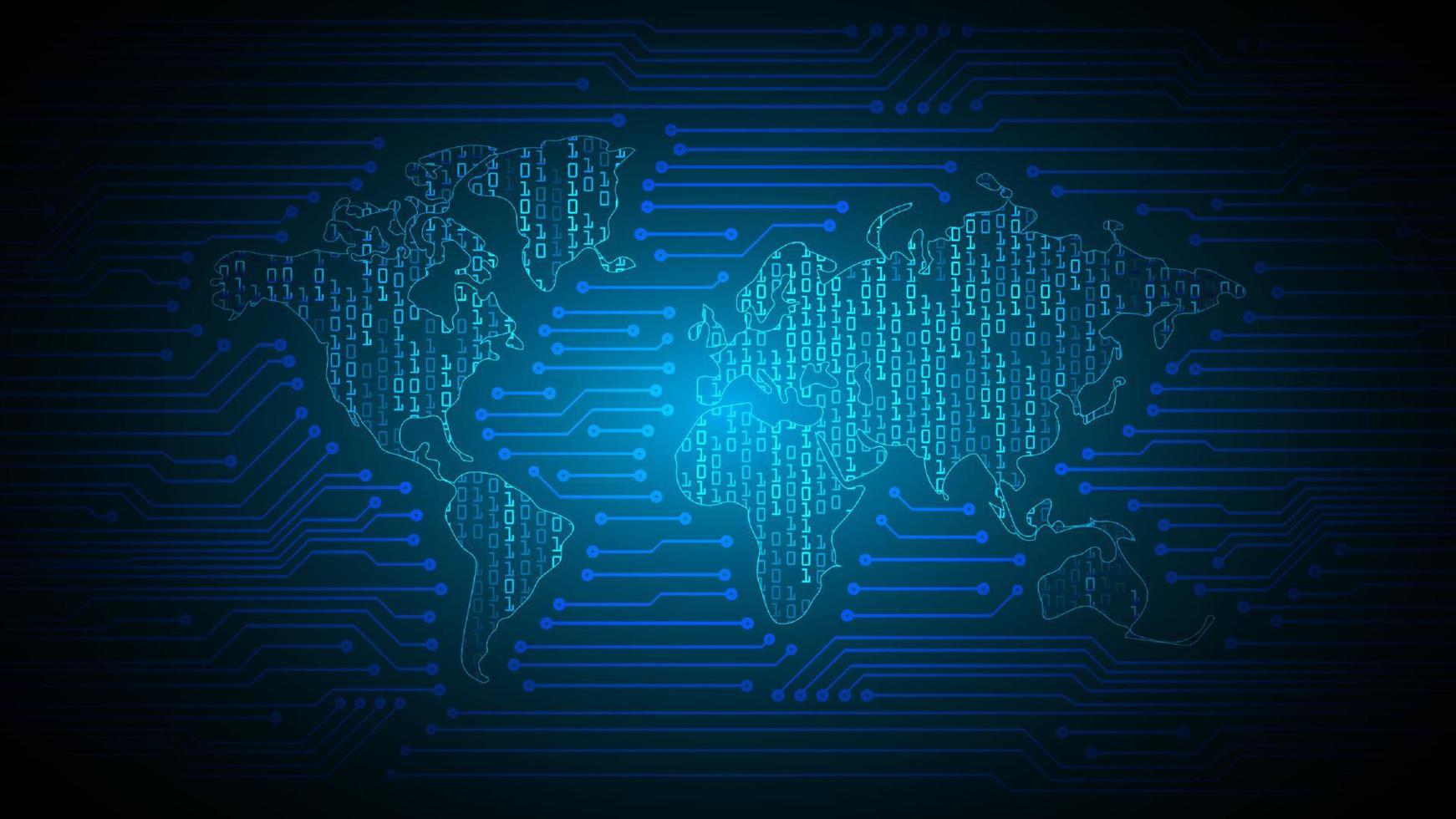 Modern World Map Holograph on Technology Background vector