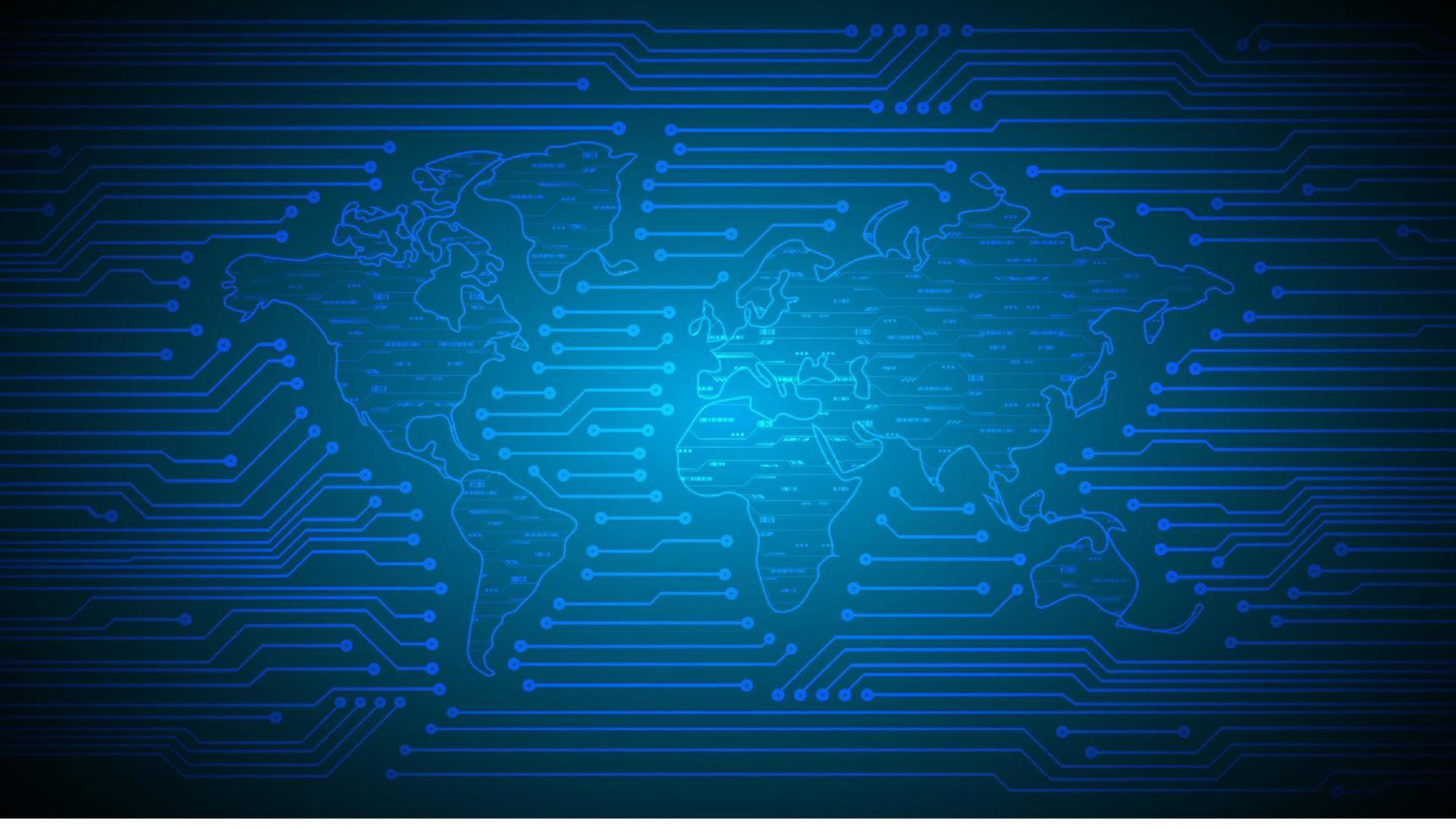 holograma de mapa del mundo moderno sobre fondo de tecnología vector