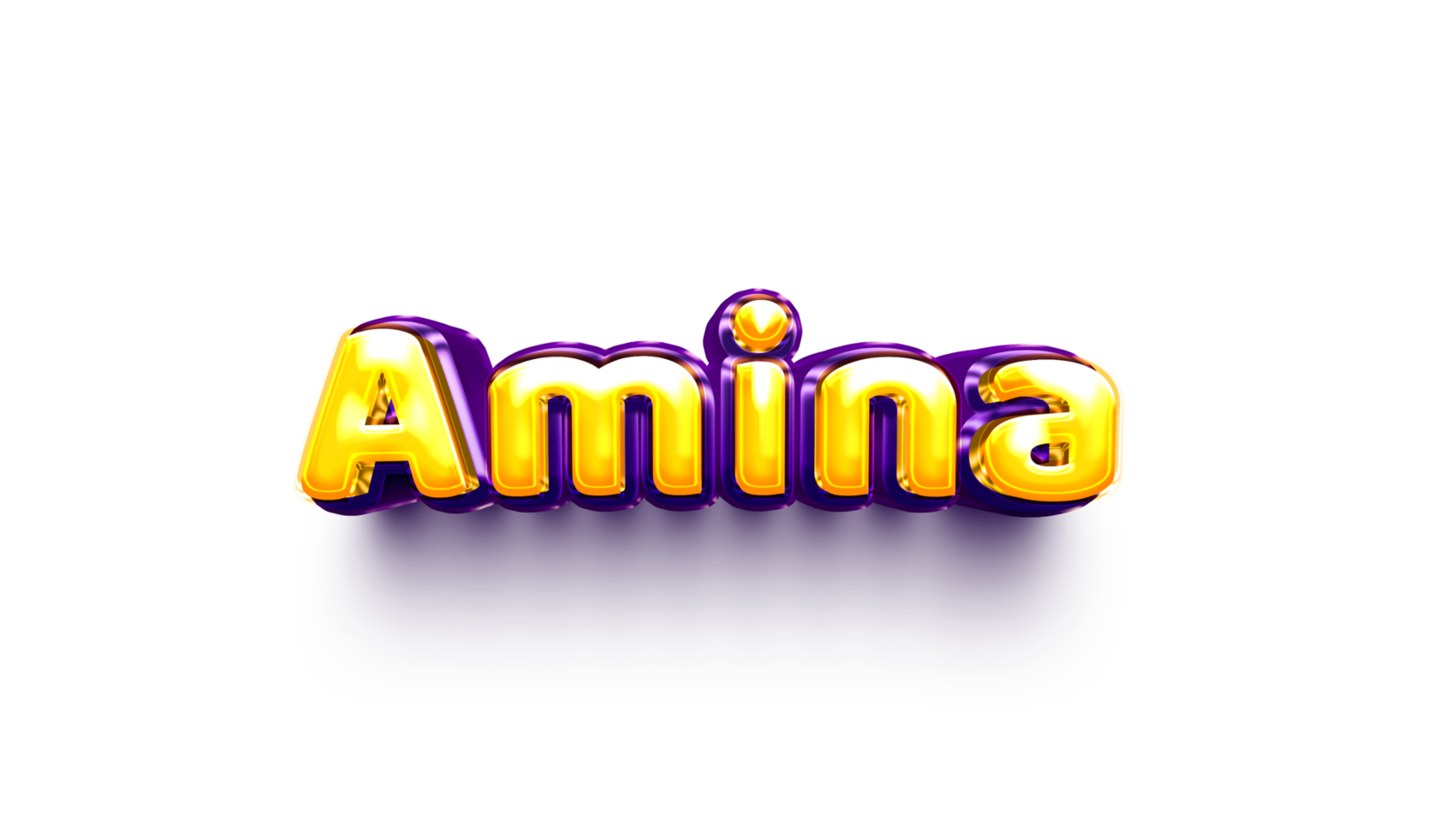 names of girls English helium balloon shiny celebration sticker 3d inflated Amina png