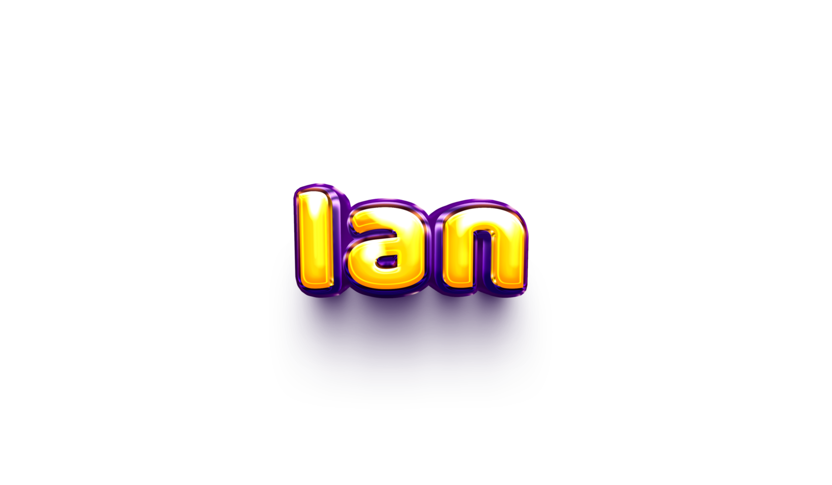 names of boyEnglish helium balloon shiny celebration sticker 3d inflated Ian Ian Ian png