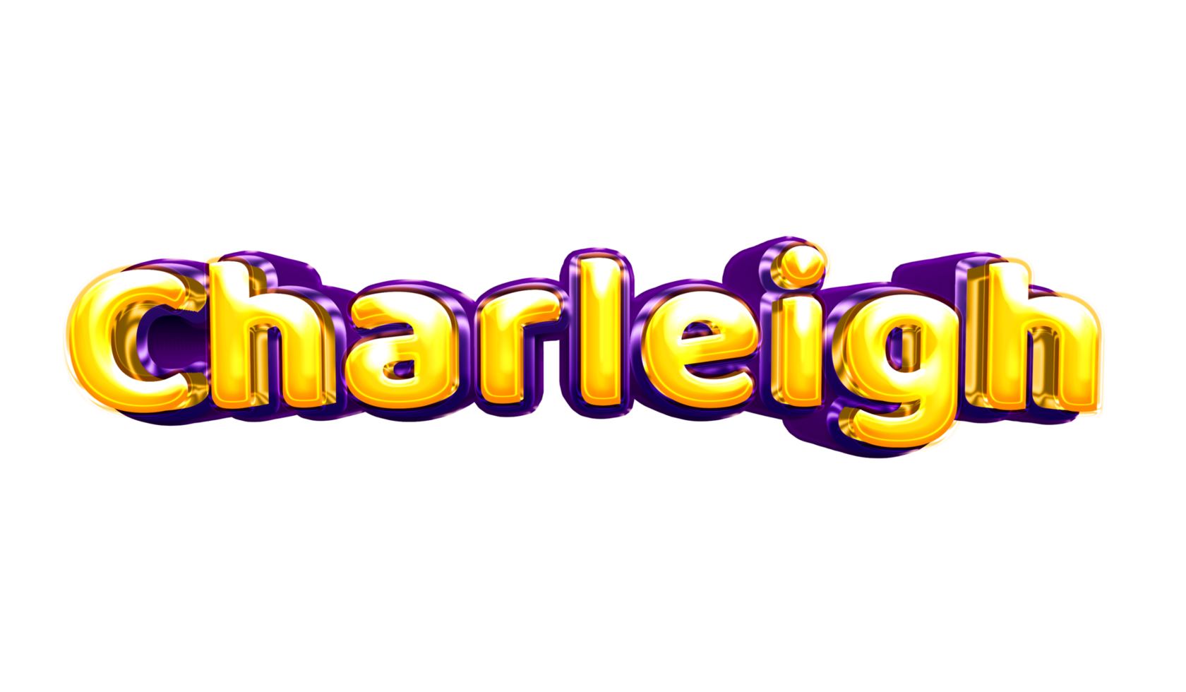 girls name sticker colorful party balloon birthday helium air shiny yellow purple cutout Charleigh png