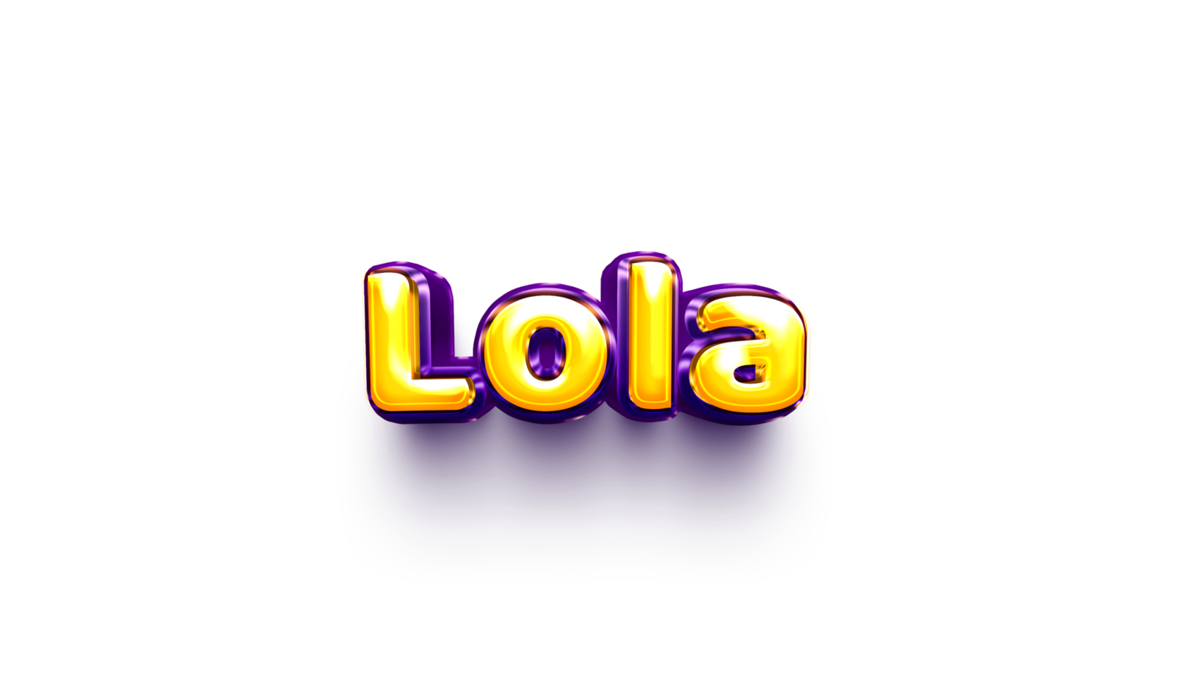 names of girls English helium balloon shiny celebration sticker 3d inflated Lola png