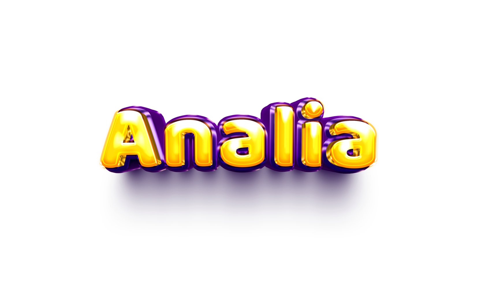 names of girls English helium balloon shiny celebration sticker 3d inflated Analia png
