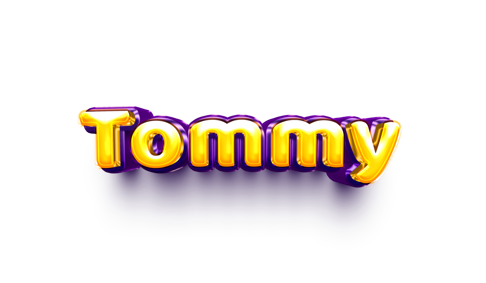 names of boys English helium balloon shiny celebration sticker 3d inflated Tommy png
