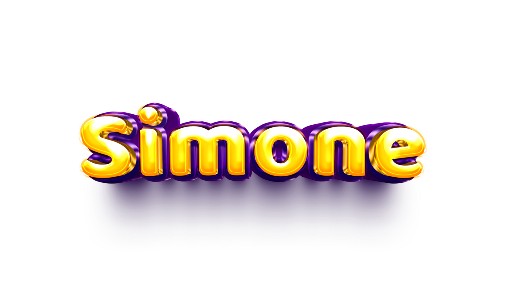 names of girls English helium balloon shiny celebration sticker 3d inflated Simone png