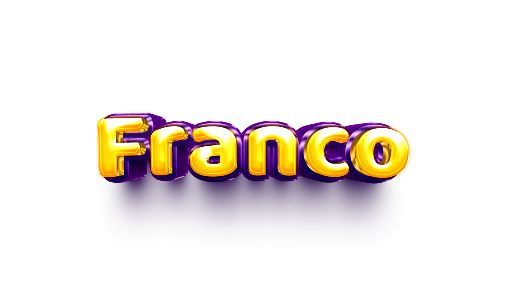 names of boys English helium balloon shiny celebration sticker 3d inflated Franco png
