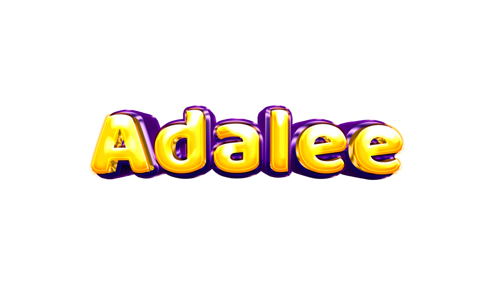 girls name sticker colorful party balloon birthday helium air shiny yellow purple cutout Adalee png