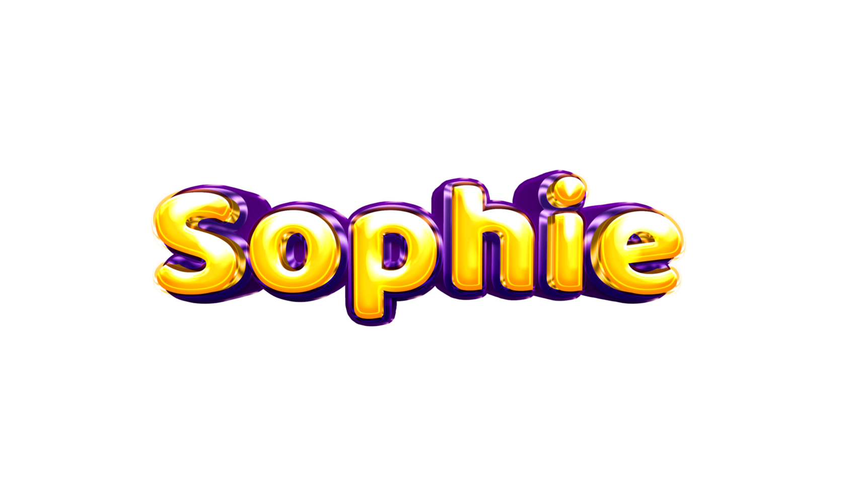 etiqueta engomada del nombre de las niñas coloridas fiesta globo cumpleaños helio aire llamativas amarillas moradas separar sophie png