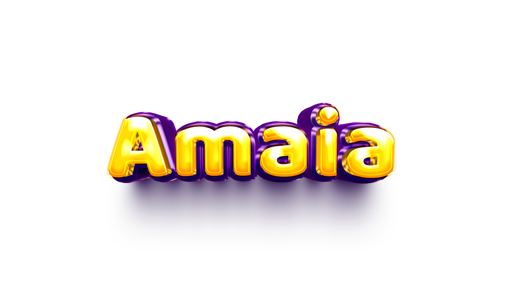 names of girls English helium balloon shiny celebration sticker 3d inflated Amaia png