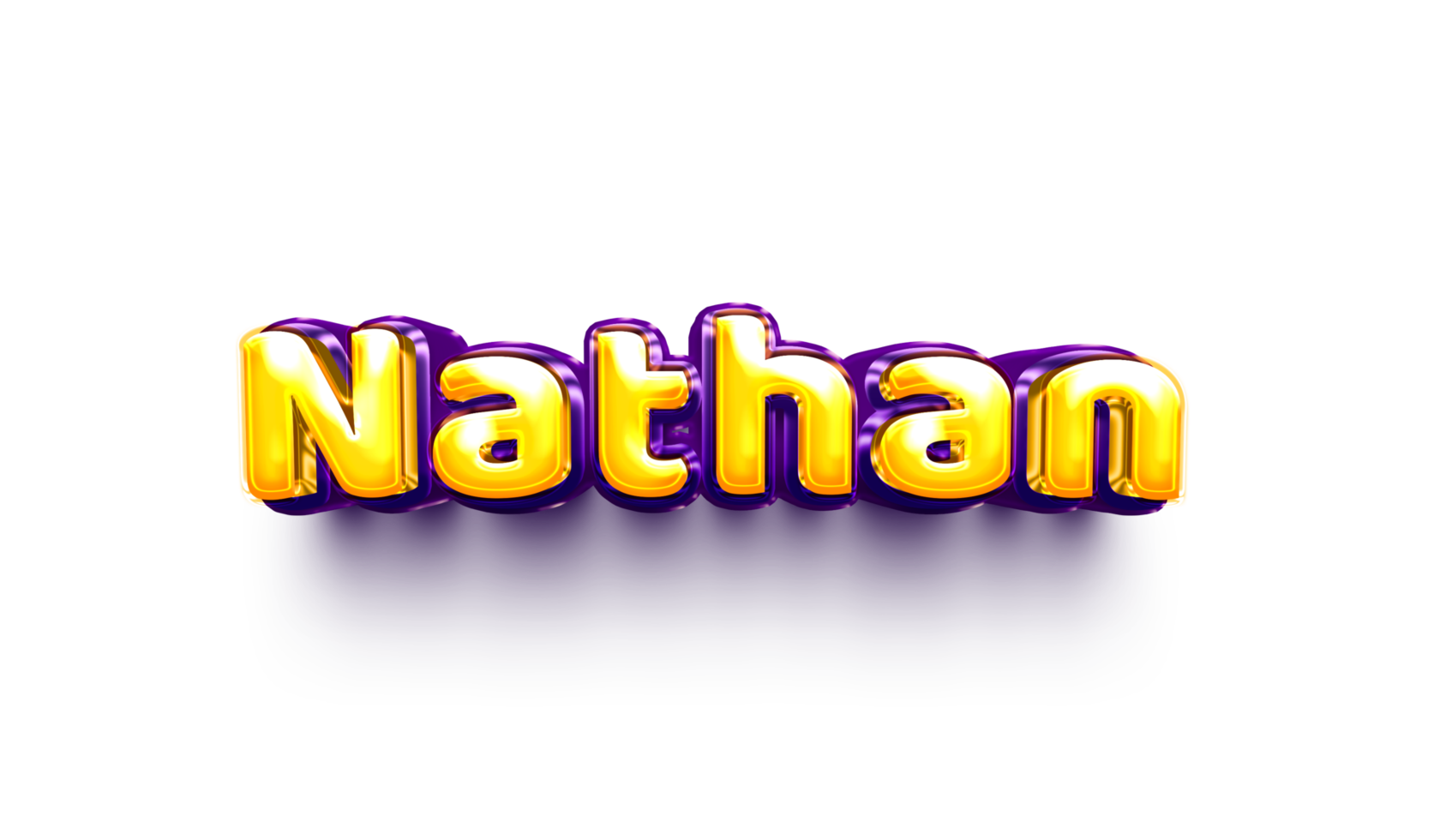 names of boy English helium balloon shiny celebration sticker 3d inflated Nathan png