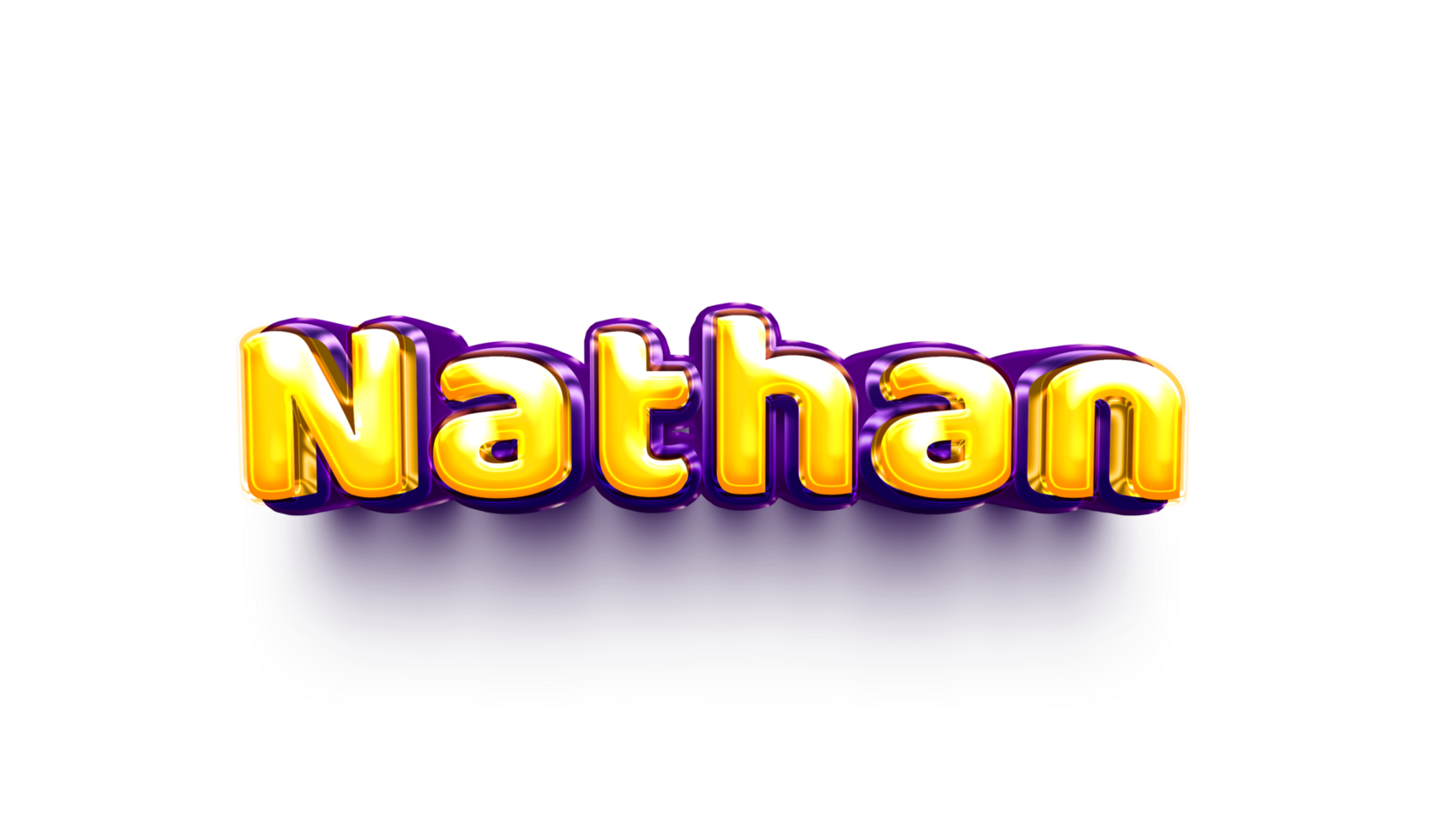 namen van jongen Engels helium ballon glimmend viering sticker 3d opgeblazen nathan png