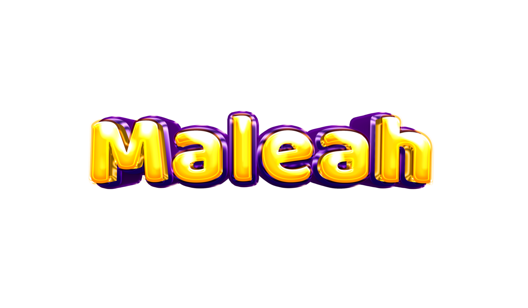 girls name sticker colorful party balloon birthday helium air shiny yellow purple cutout Maleah png