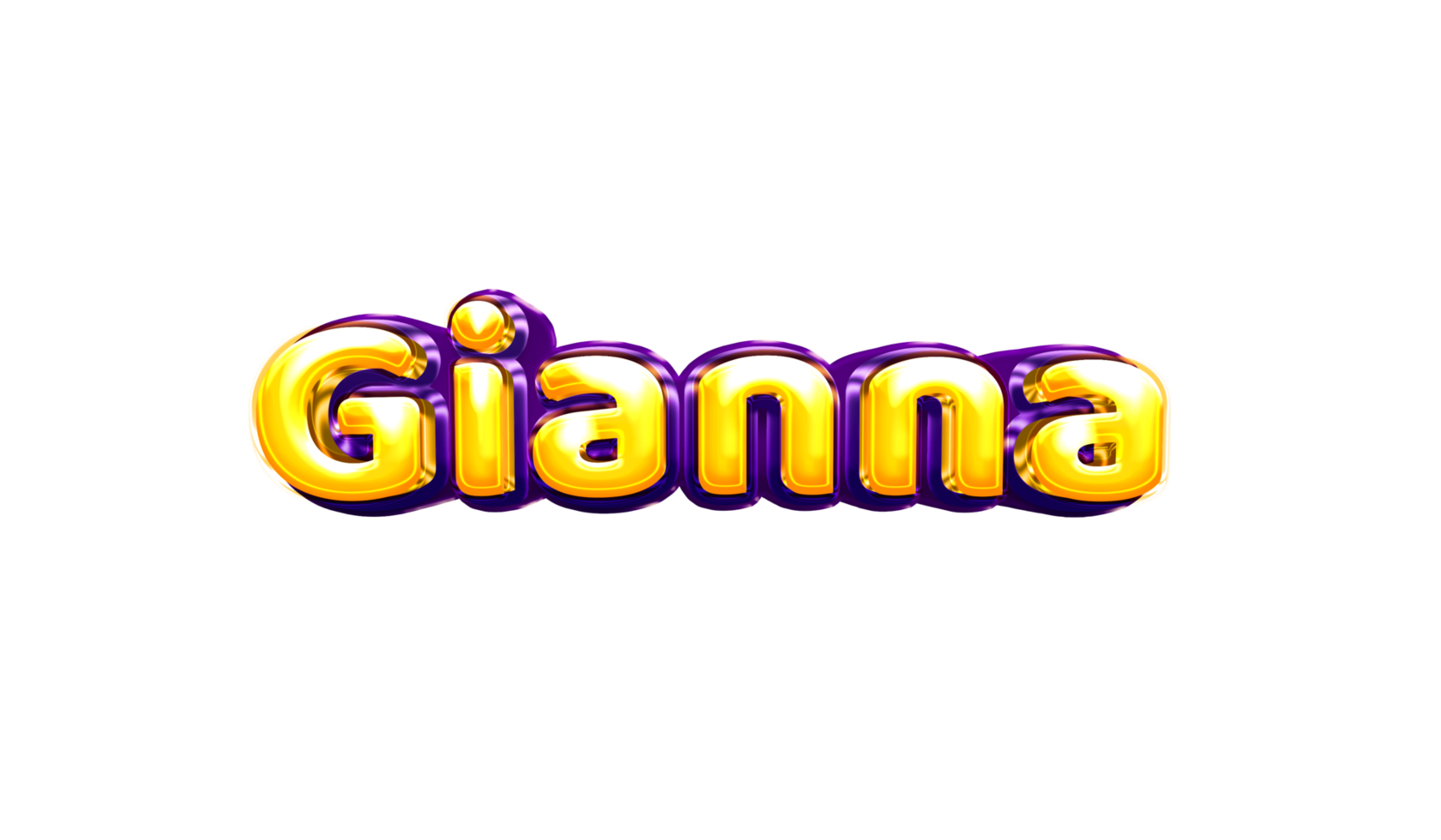 girls name sticker colorful party balloon birthday helium air shiny yellow purple cutout Gianna png