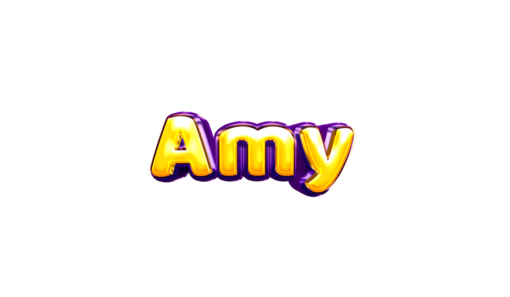 girls name sticker colorful party balloon birthday helium air shiny yellow purple cutout Amy png