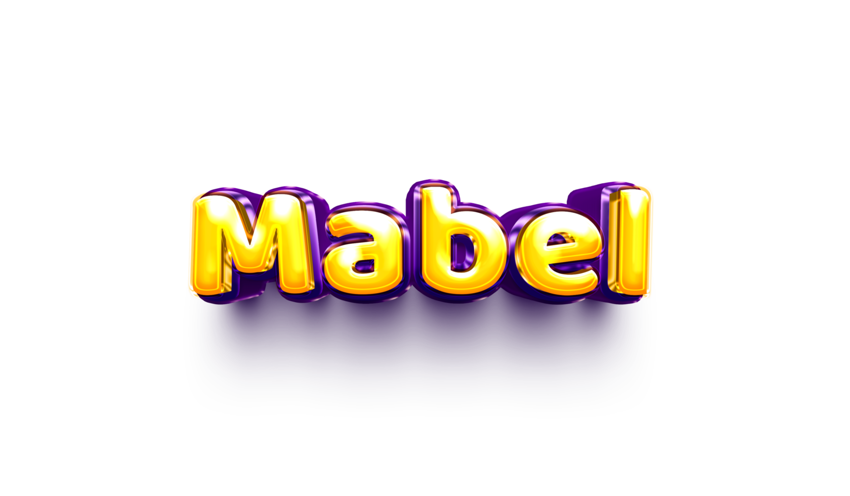 names of girls English helium balloon shiny celebration sticker 3d inflated Mabel png