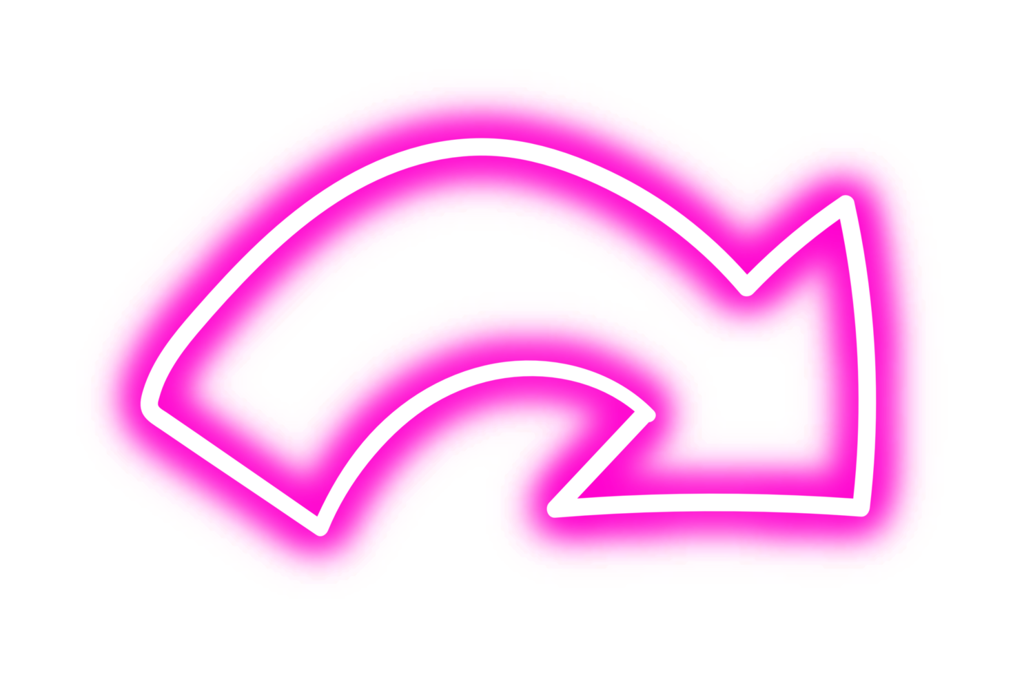 raggiante neon freccia scarabocchio trasparente png