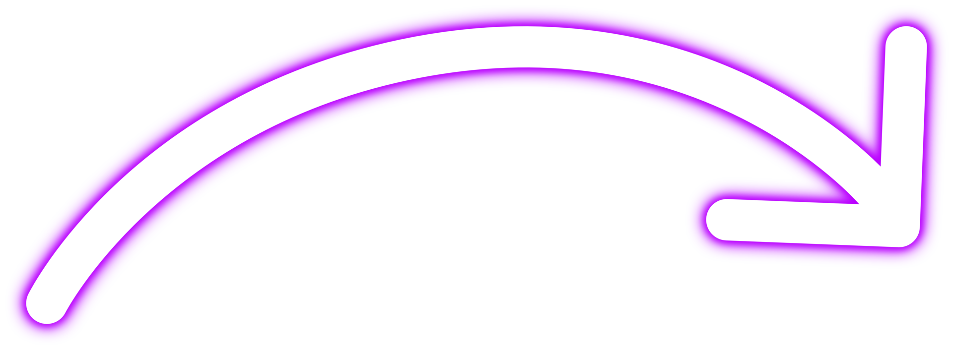 Glowing Neon Arrow Doodle Transparent PNG