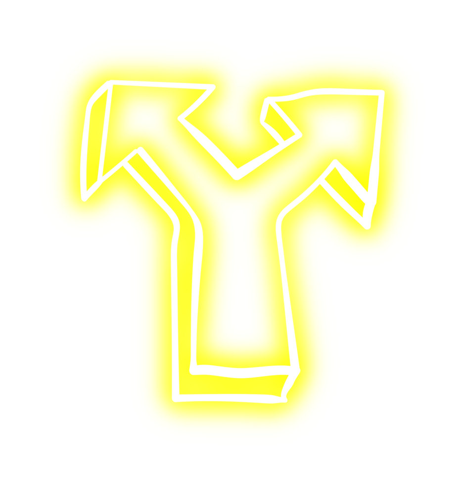 Glowing Neon Arrow Doodle Transparent PNG