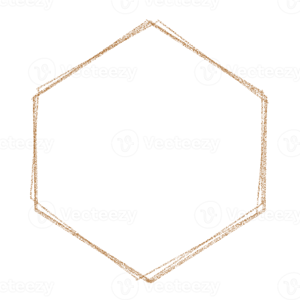 cadre doré hexagonal png
