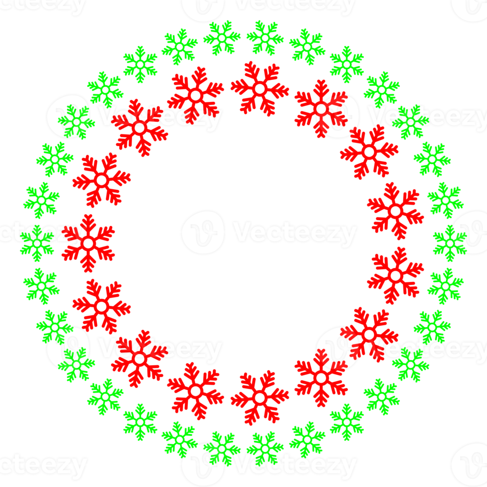 Christmas wreath with snowflakes png