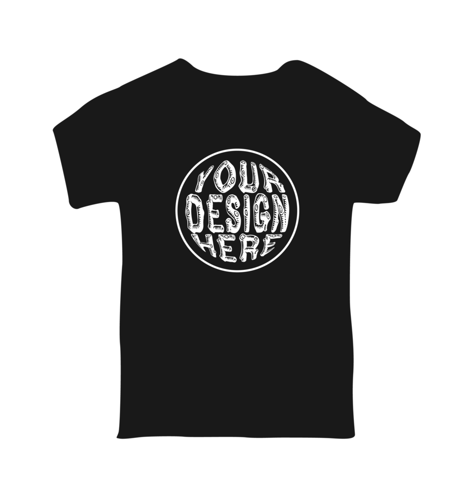 Black Flat T-Shirt Mockup Clothing Apparel PNG Template