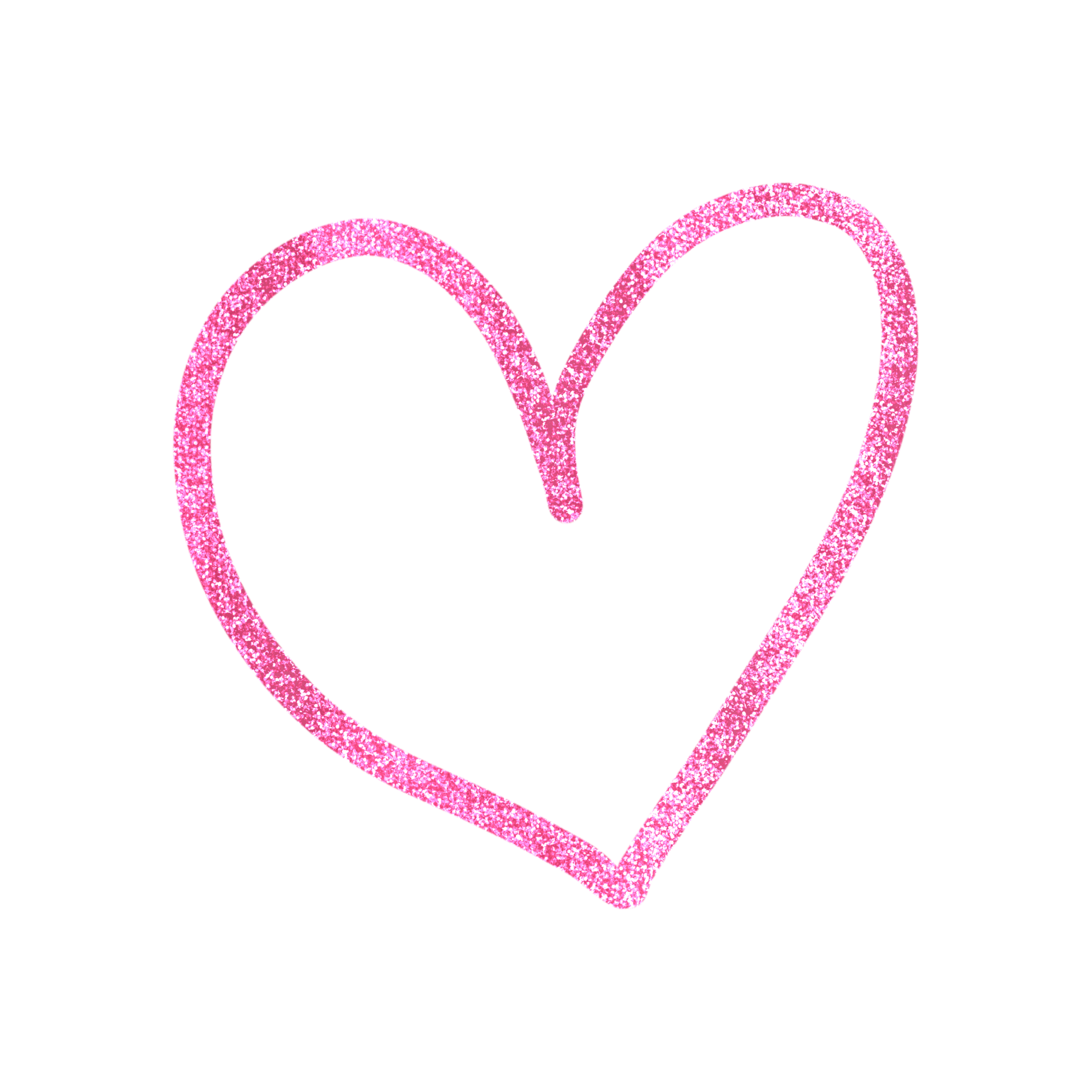 Pink Glitter Heart Outlined 15241344 PNG