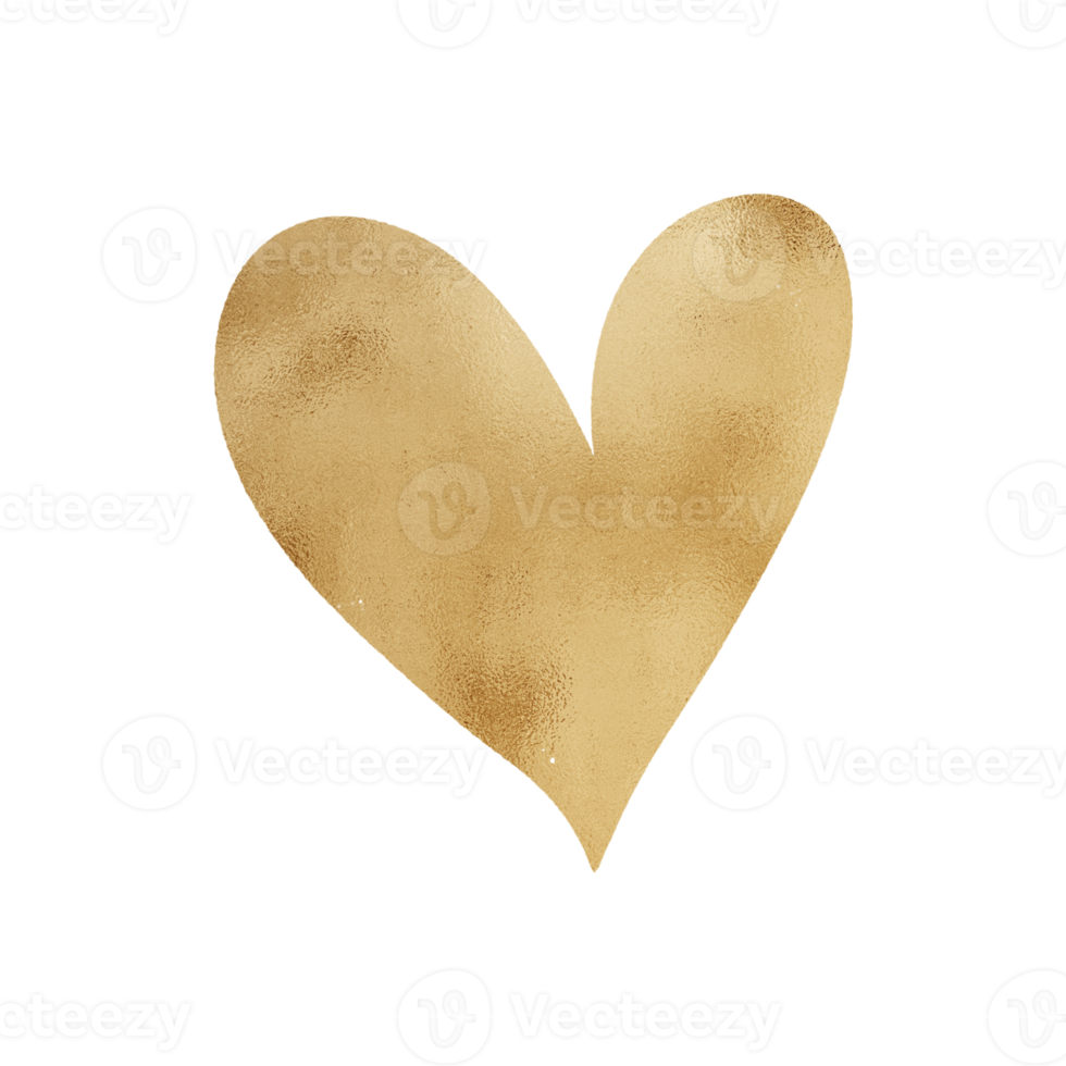 Gold Metallic Heart png