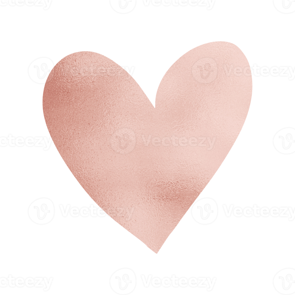 Rose Gold Shiny Heart png