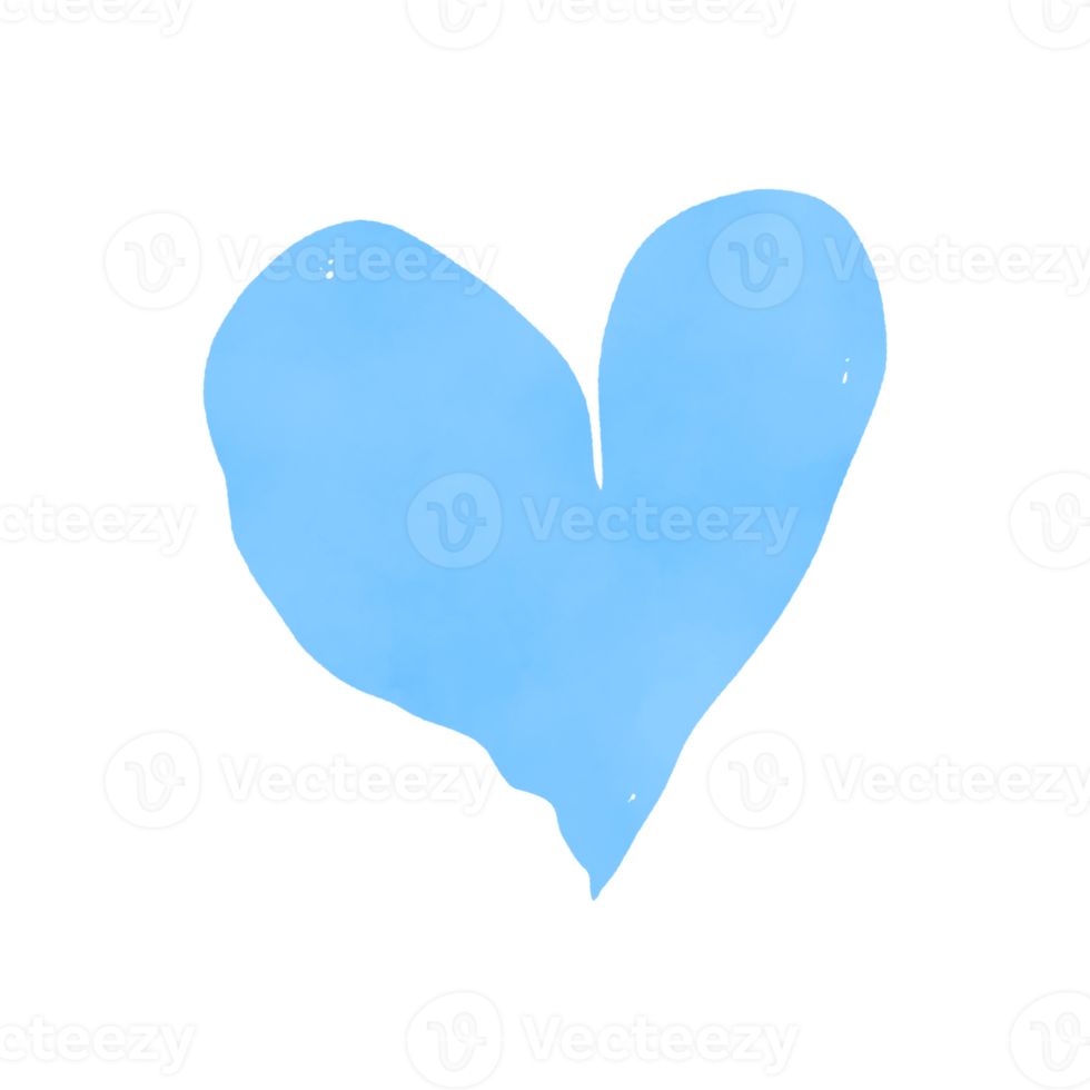 Pastel Blue Watercolor Heart 15241355 PNG