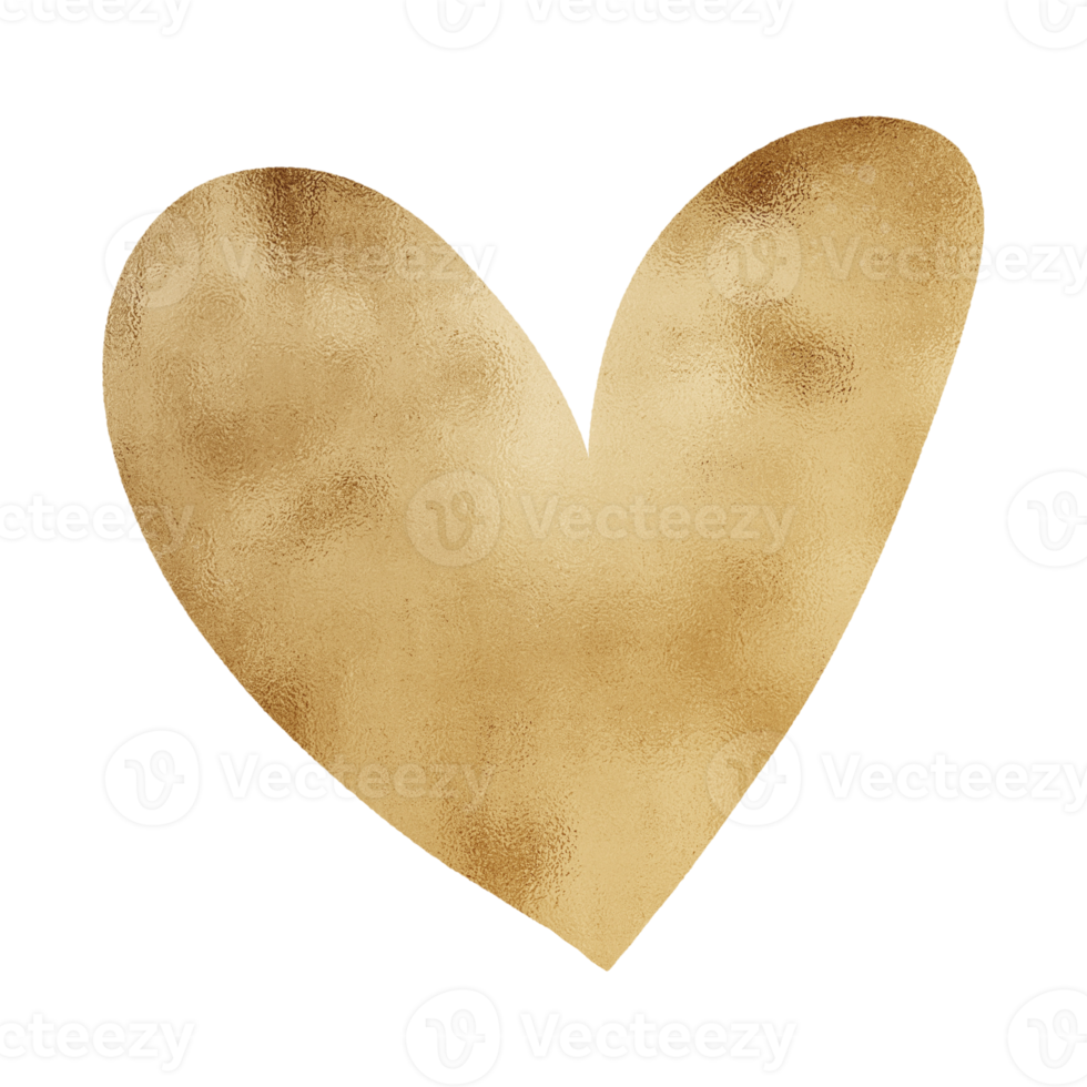 Gold Metallic Heart png