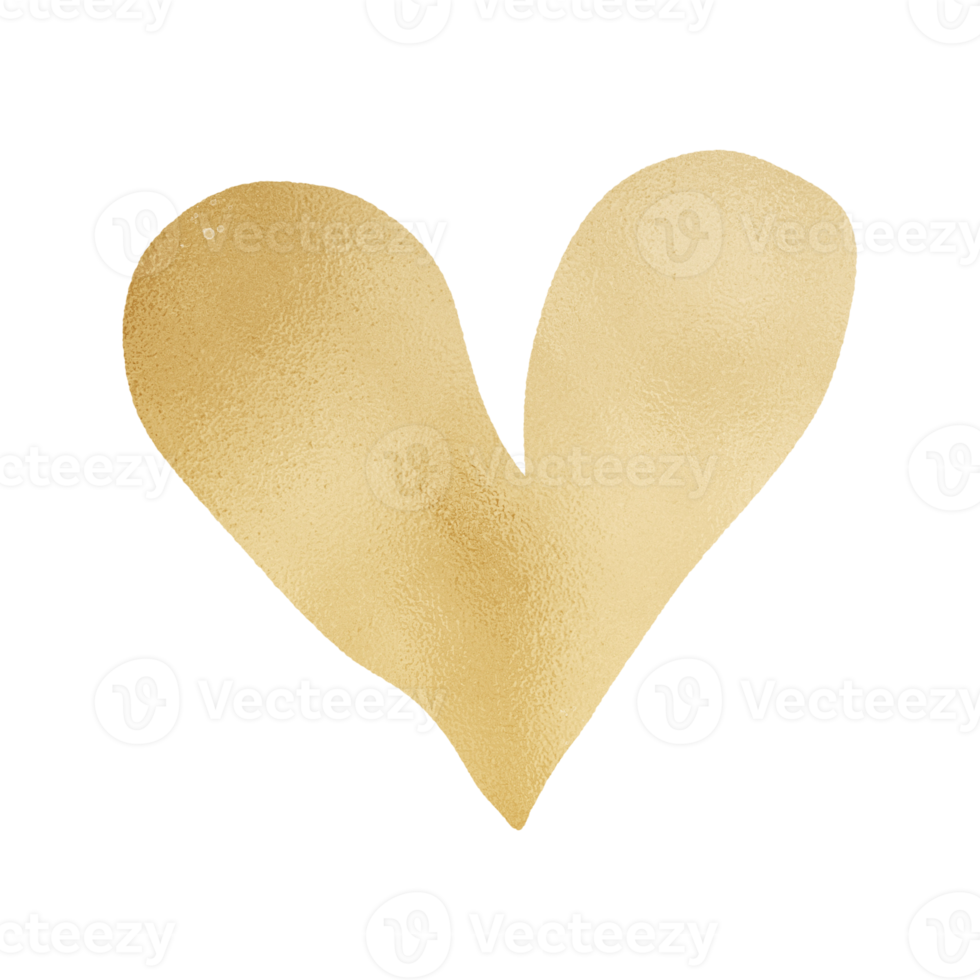 Gold Metallic Heart png