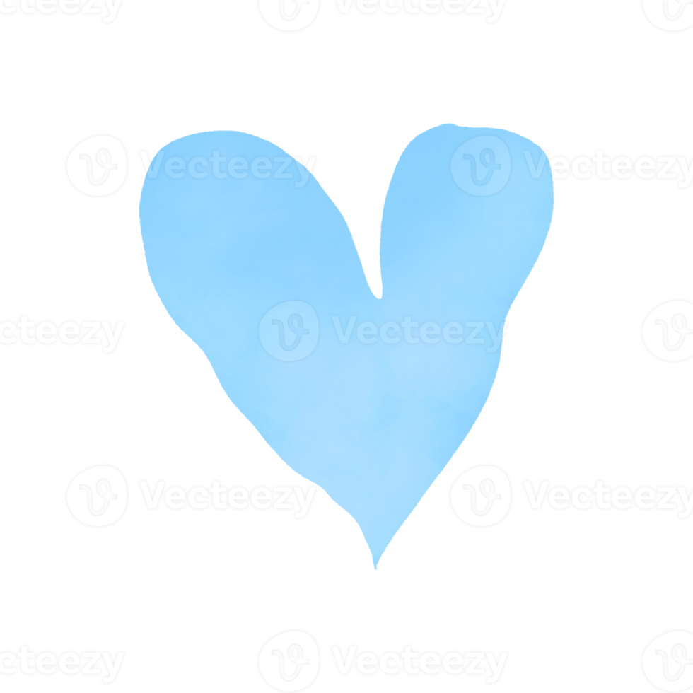 Pastel Blue Watercolor Heart png