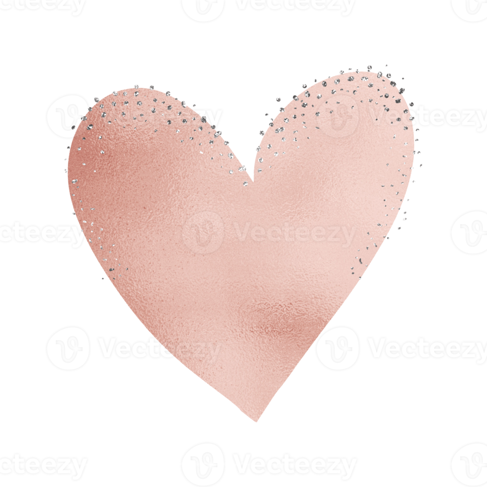 Shiny Pink Heart With Silver Glitter png