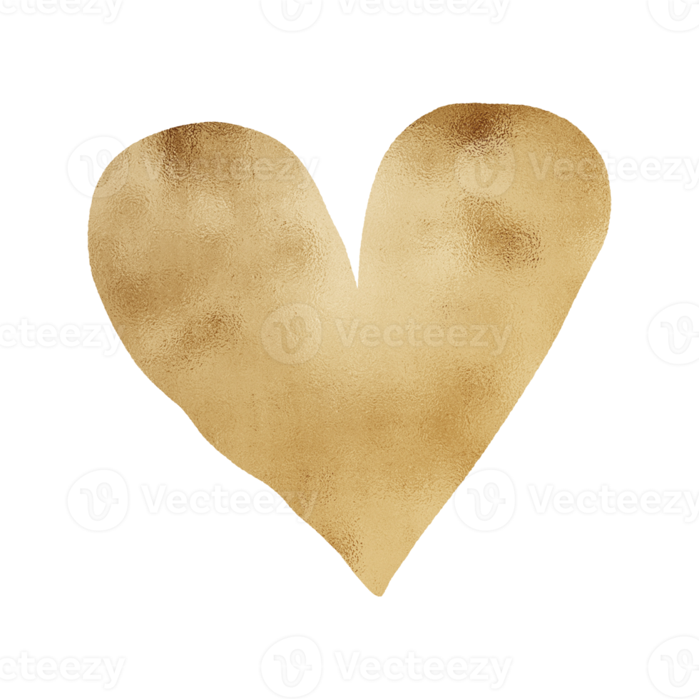 Gold Shiny Heart png