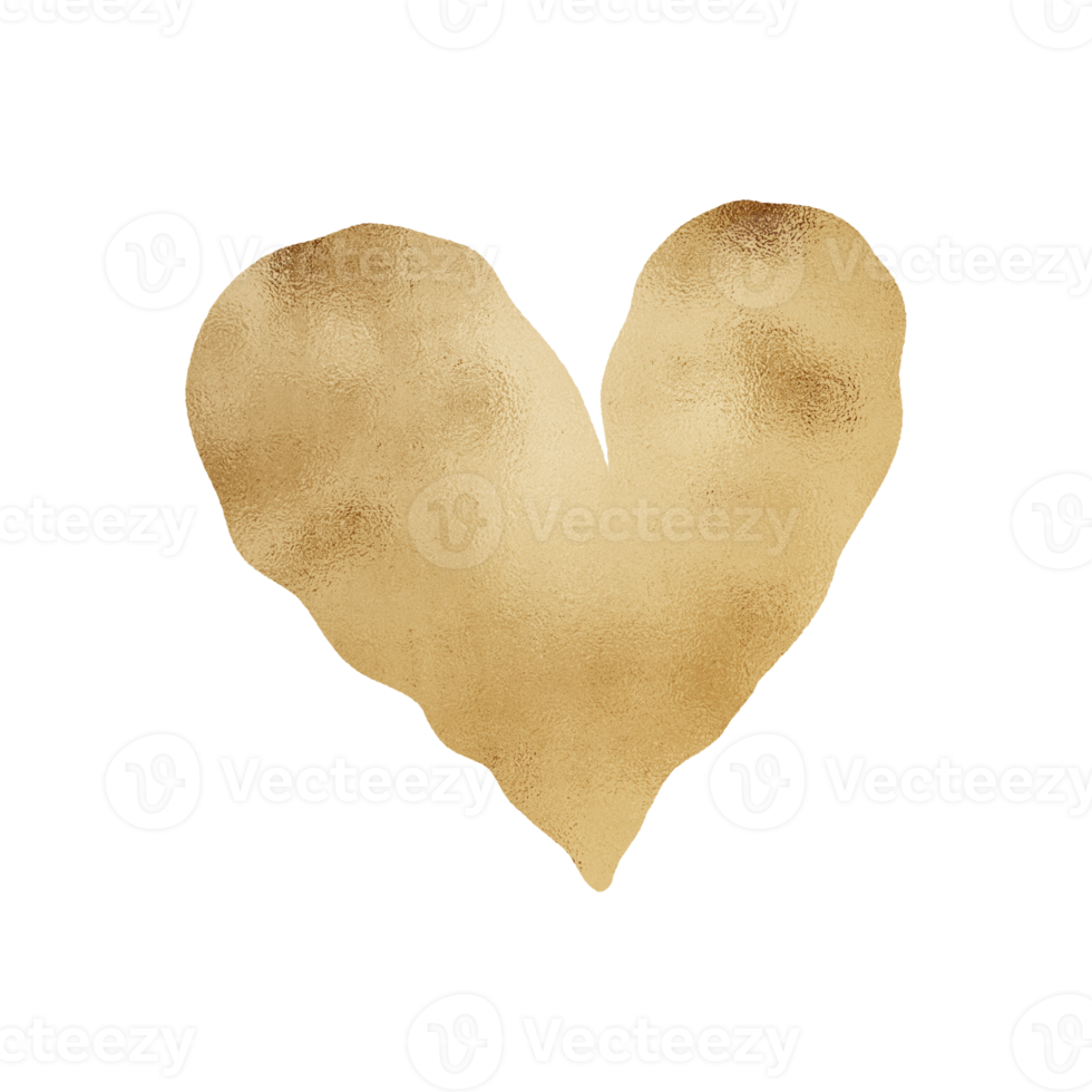 Gold Metallic Heart png