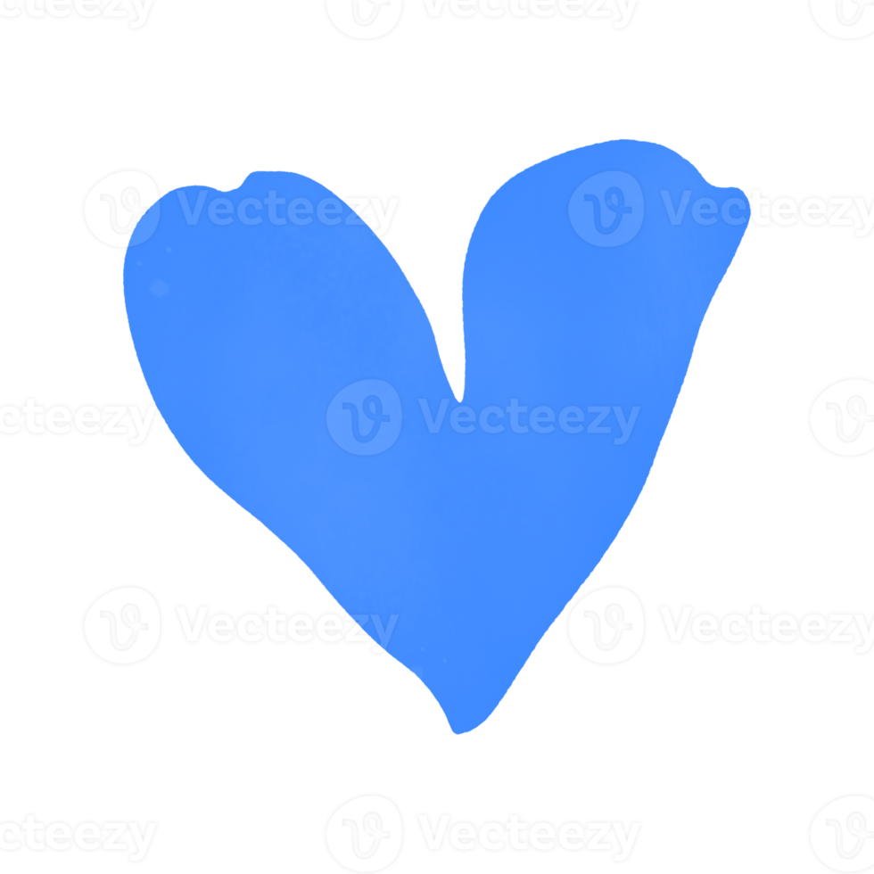 Blue Watercolor Heart png
