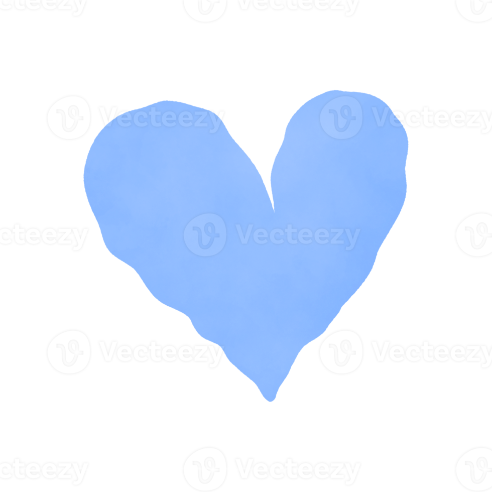Blue Watercolor Heart png