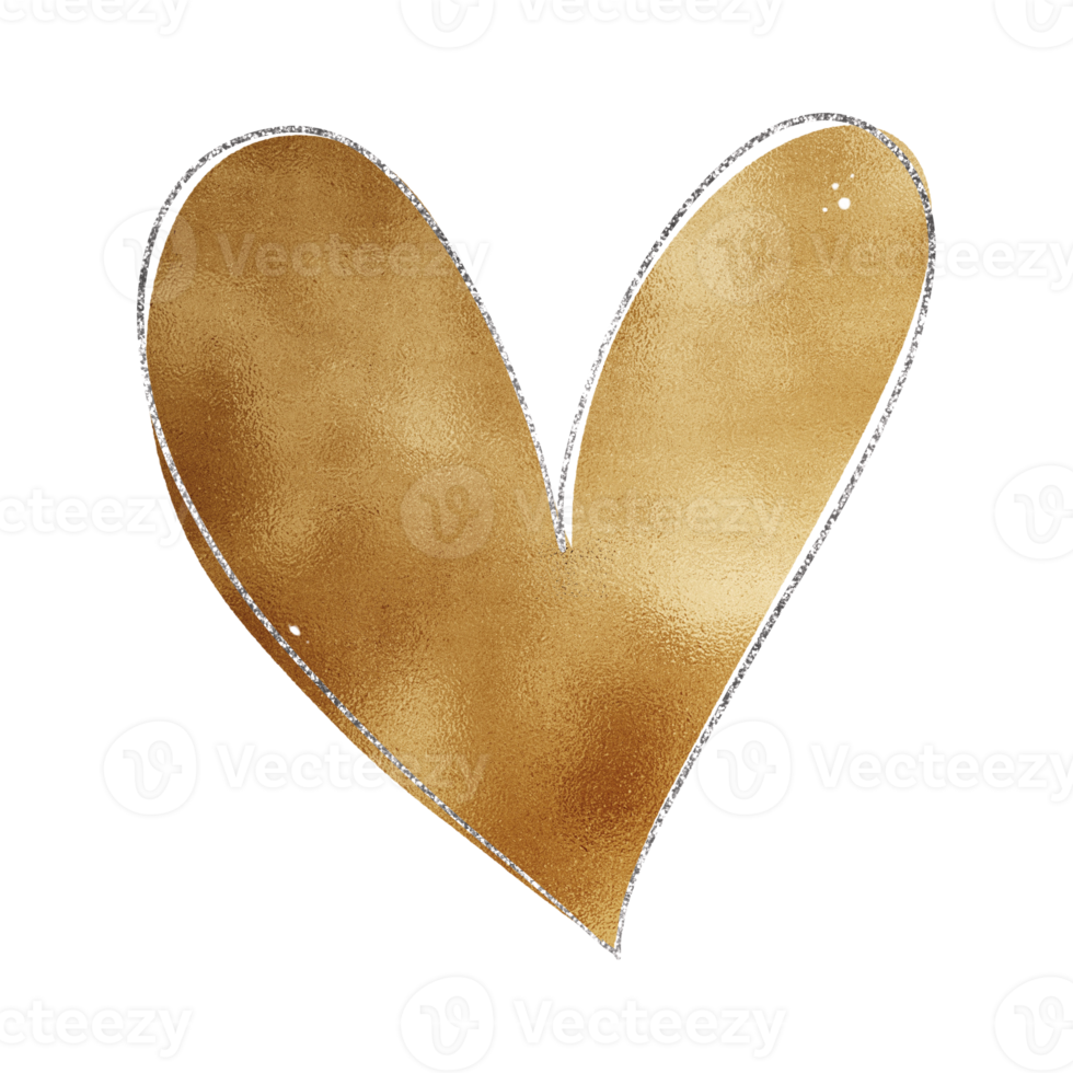 Shiny Gold Heart With Silver Glitter 15241460 PNG shiny-gold-heart-with-silver-glitter-15241460-png