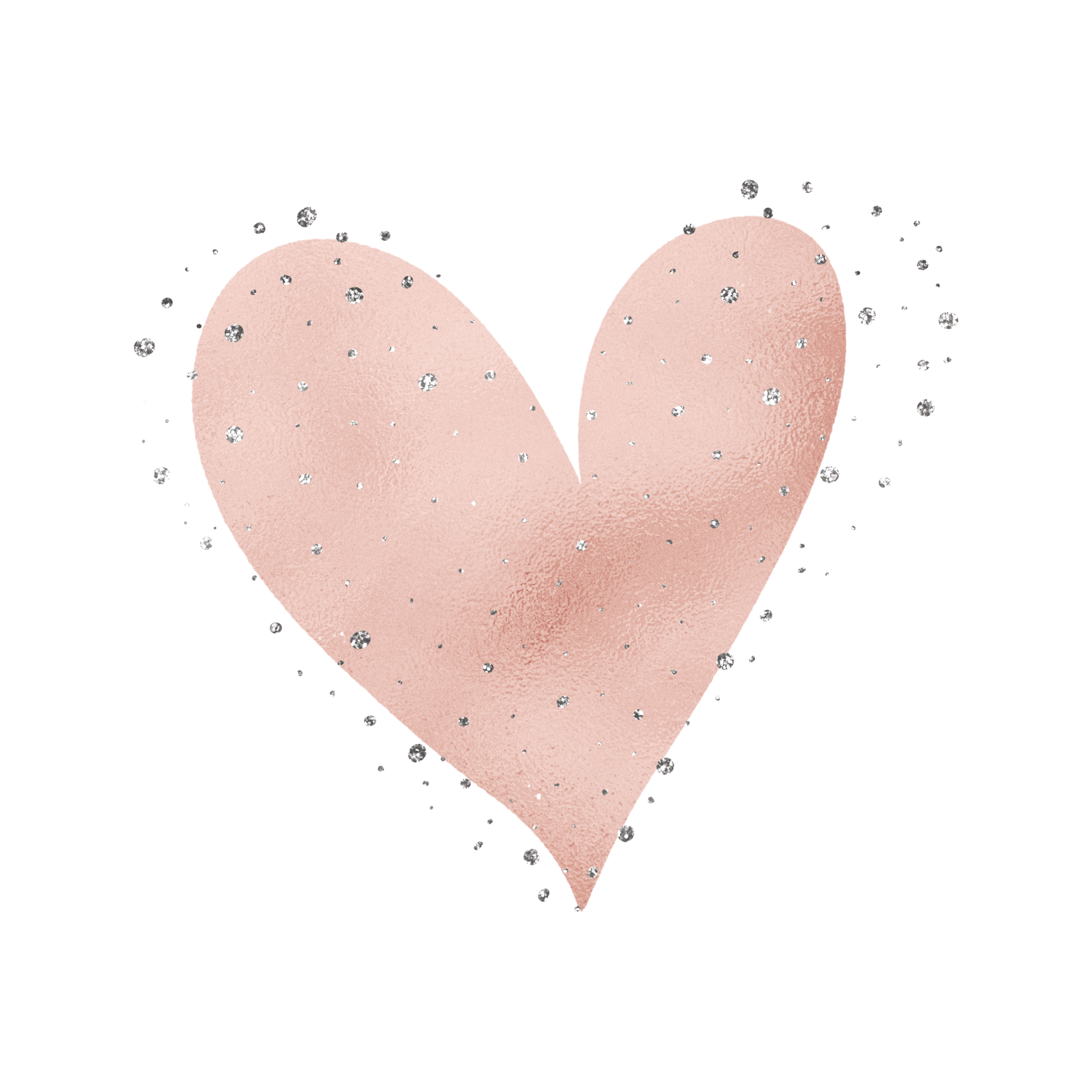 años Peregrinación nada Rose Gold Heart With Silver Glitter 15241464 PNG