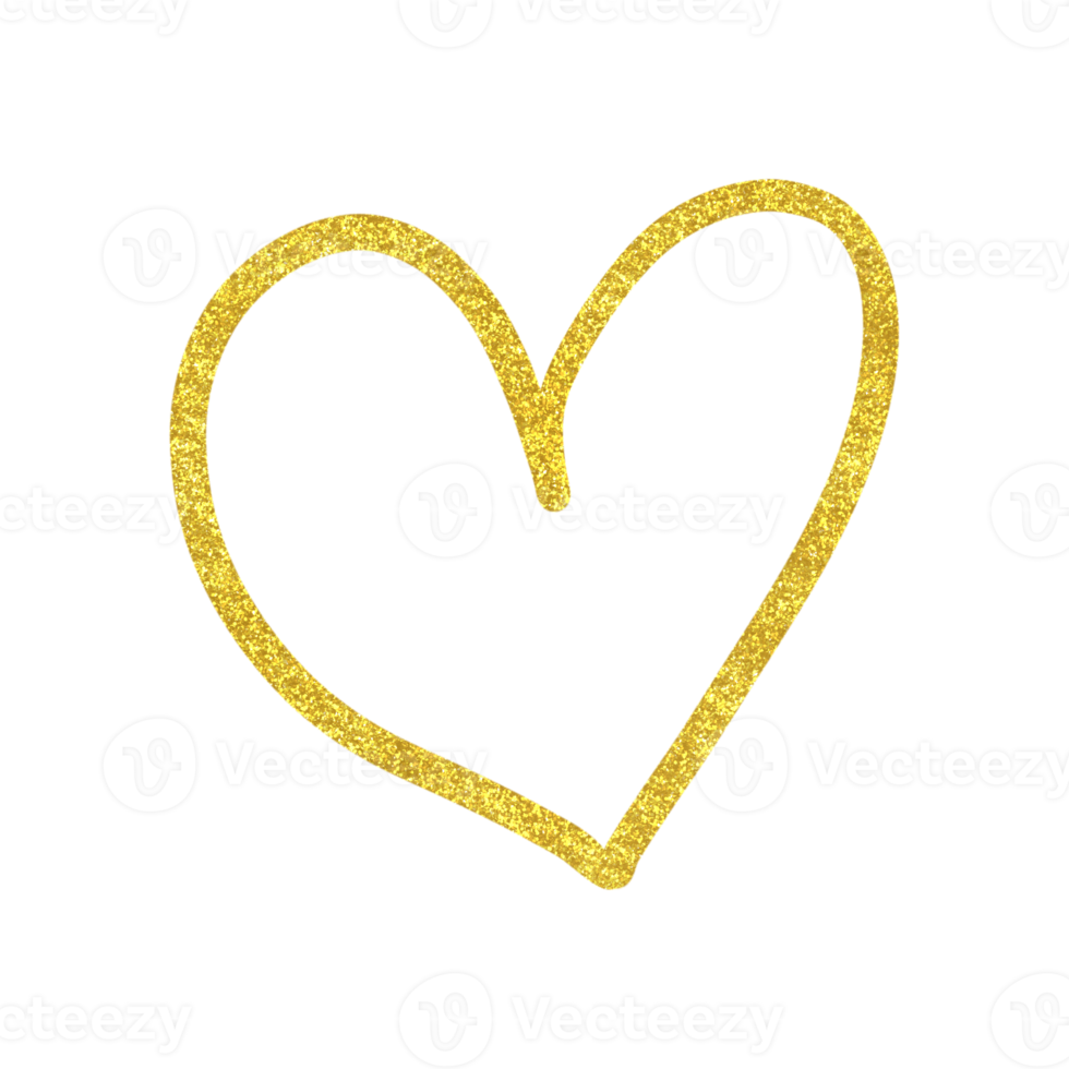 coraz??n de brillo dorado delineado 15241466 PNG